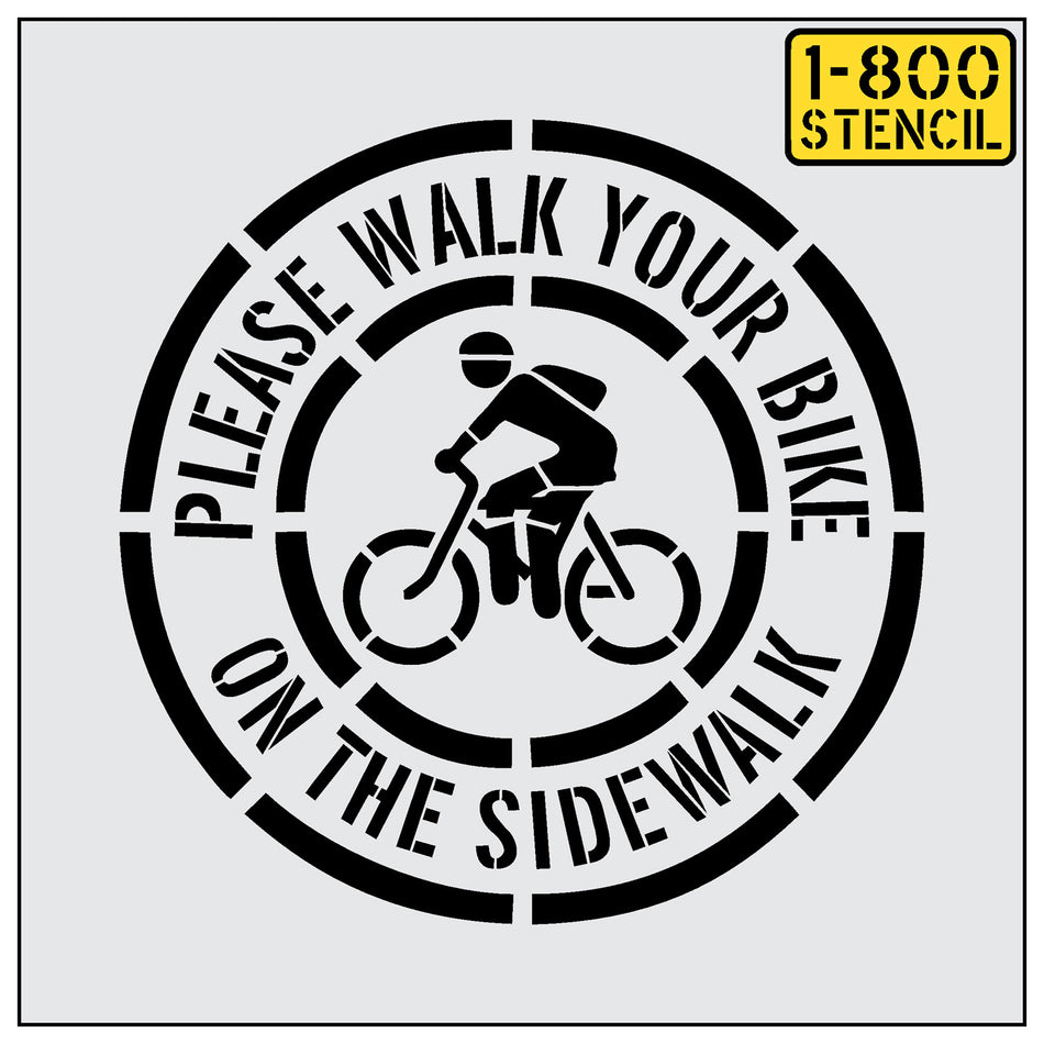 24" PLEASE WALK YOUR BIKE Stencil