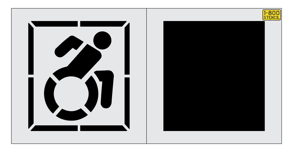 NYSDOT 32" Accessible Handicap w/ 39" Border and 39" Background Stencil