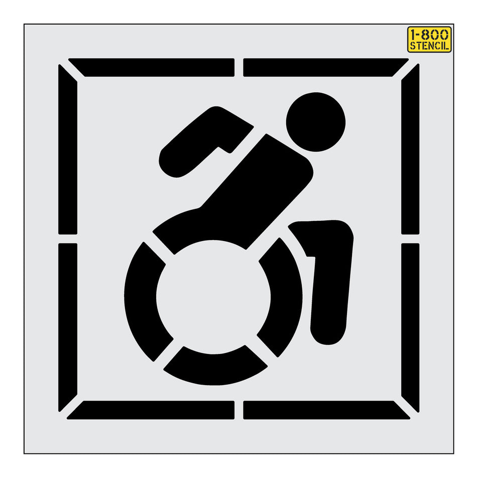 NYSDOT 34" Accessible Icon Handicap w/ 42" Border Stencil