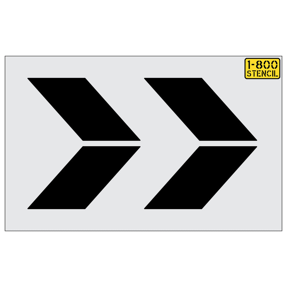 36" Double Chevron Road Stencil