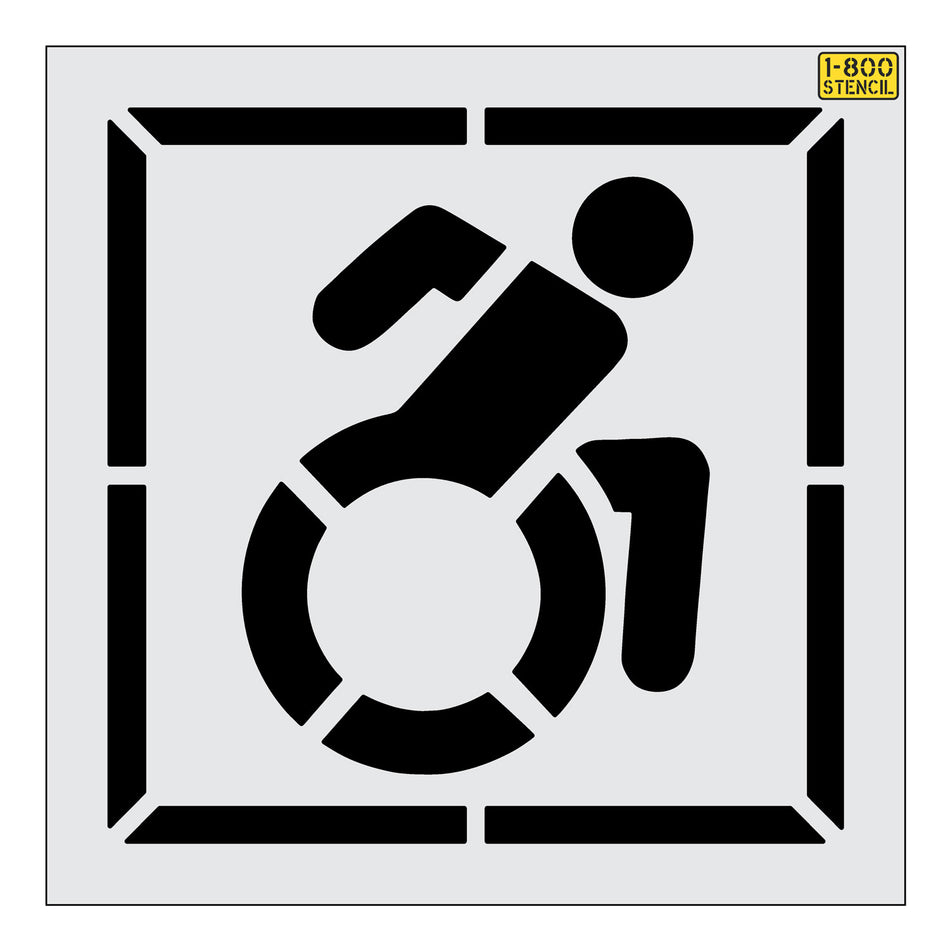 NYSDOT 39" Accessible Icon Handicap w/ 48" Border Stencil