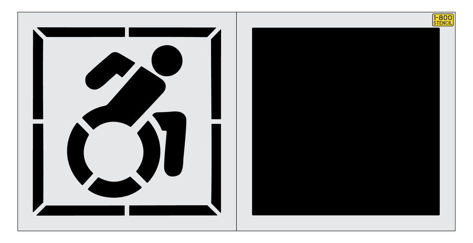 NYSDOT 39" Accessible Handicap w/ 48" Border and 48" Background Stencil