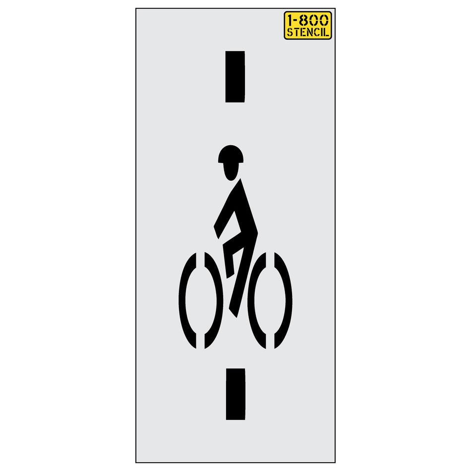 24" Bike Lane w/ Dashes Stencil