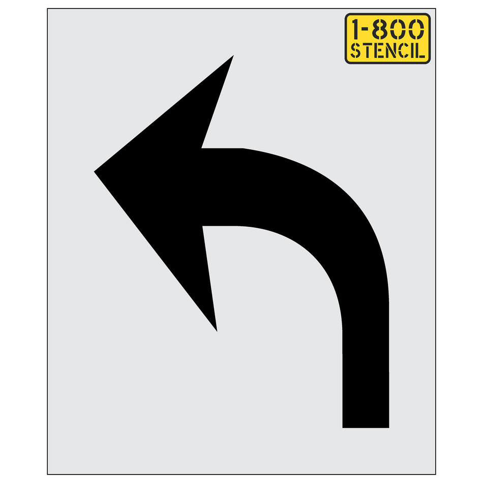 48" Bike Lane Turn Arrow Stencil