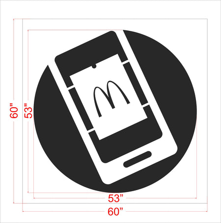 53" McDonalds Online Order Stencil - High-quality stencil for pavement marking, durable and reusable