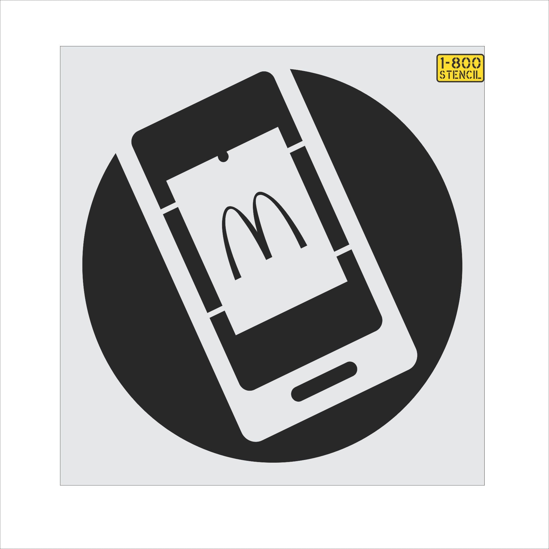 53" McDonalds Online Order Stencil - High-quality stencil for pavement marking, durable and reusable
