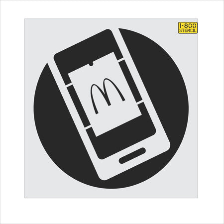 53" McDonalds Online Order Stencil - High-quality stencil for pavement marking, durable and reusable