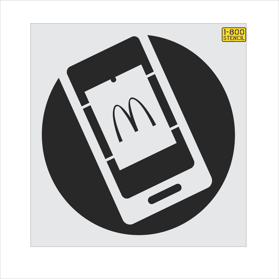 53" McDonalds Online Order Stencil - High-quality stencil for pavement marking, durable and reusable