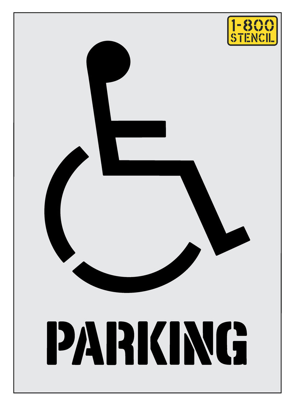 36" ADA Handicap Stencil with PARKING