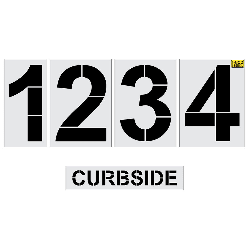 60" Branded Retail Curbside Number Set Stencil