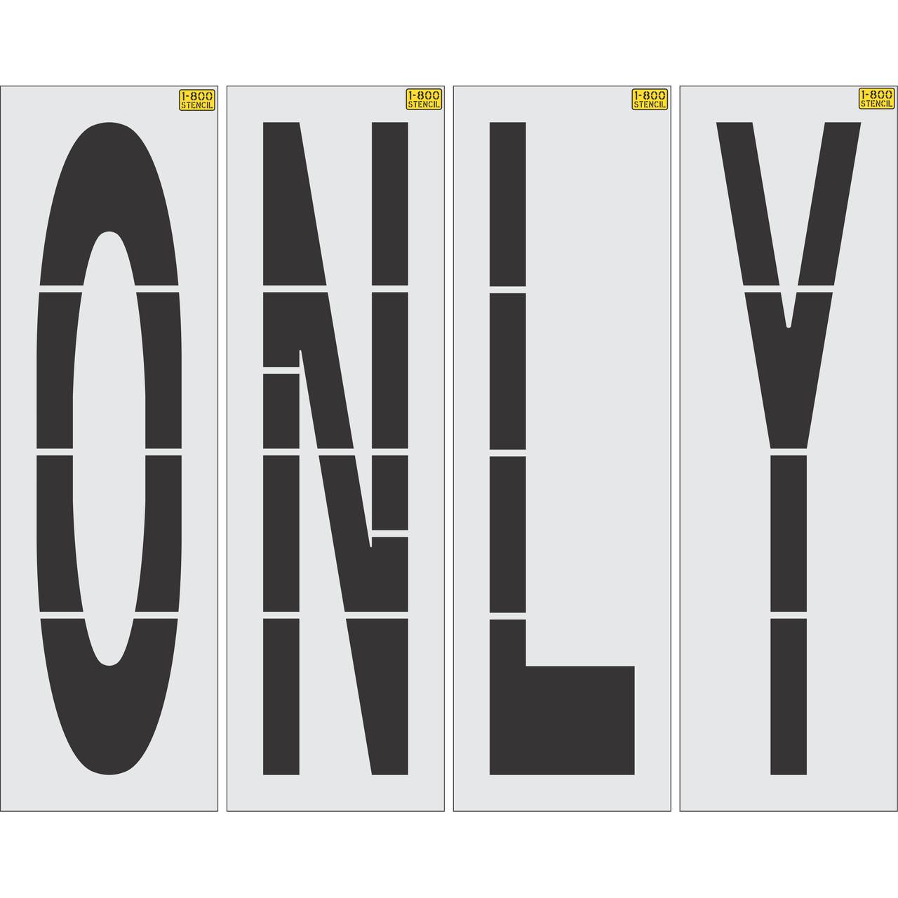 72-inch ONLY pavement marking stencil with bold lettering for lane designation on roads and parking lots