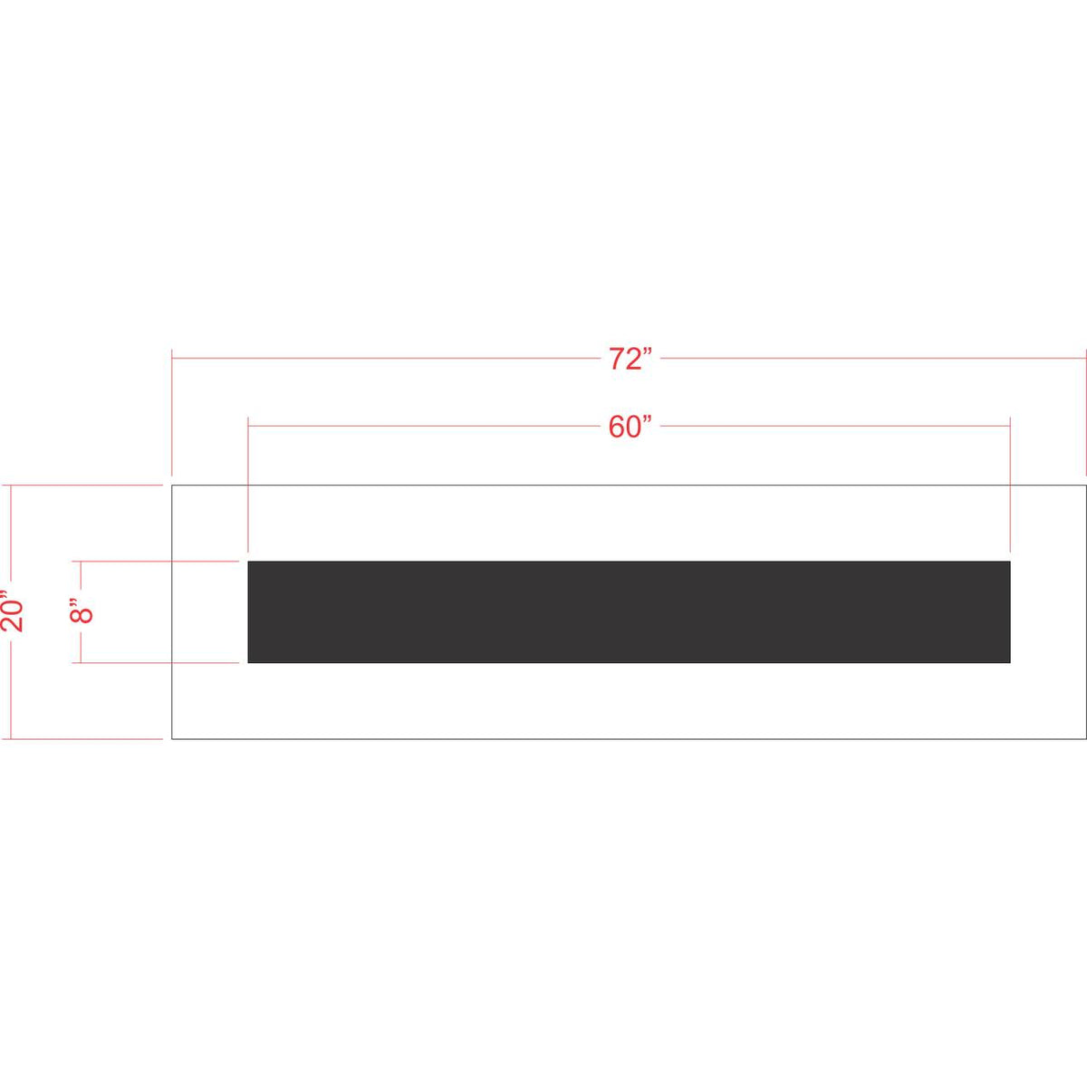 8 inch by 5 foot line stencil for parking lot and roadway pavement striping applications