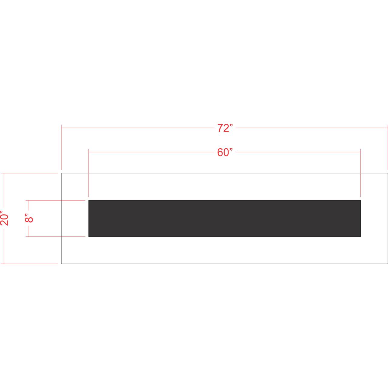 8 inch by 5 foot line stencil for parking lot and roadway pavement striping applications