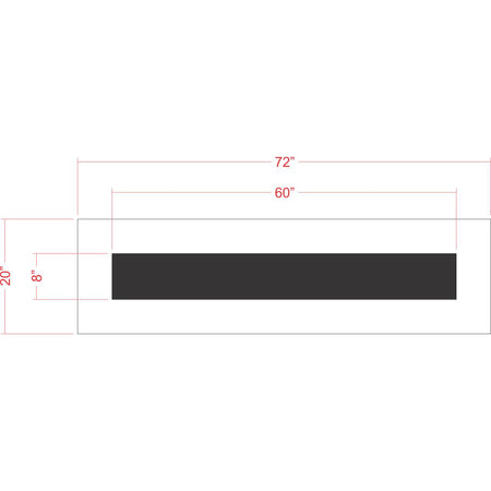 8 inch by 5 foot line stencil for parking lot and roadway pavement striping applications