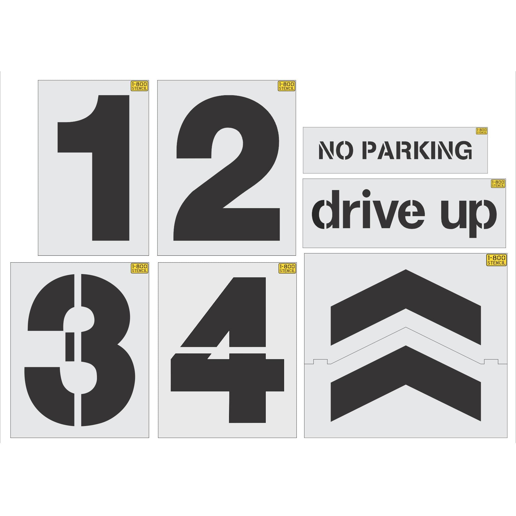 {7 pc} Target Pro Striping Stencil Kit - High-quality stencil for pavement marking, durable and reusable