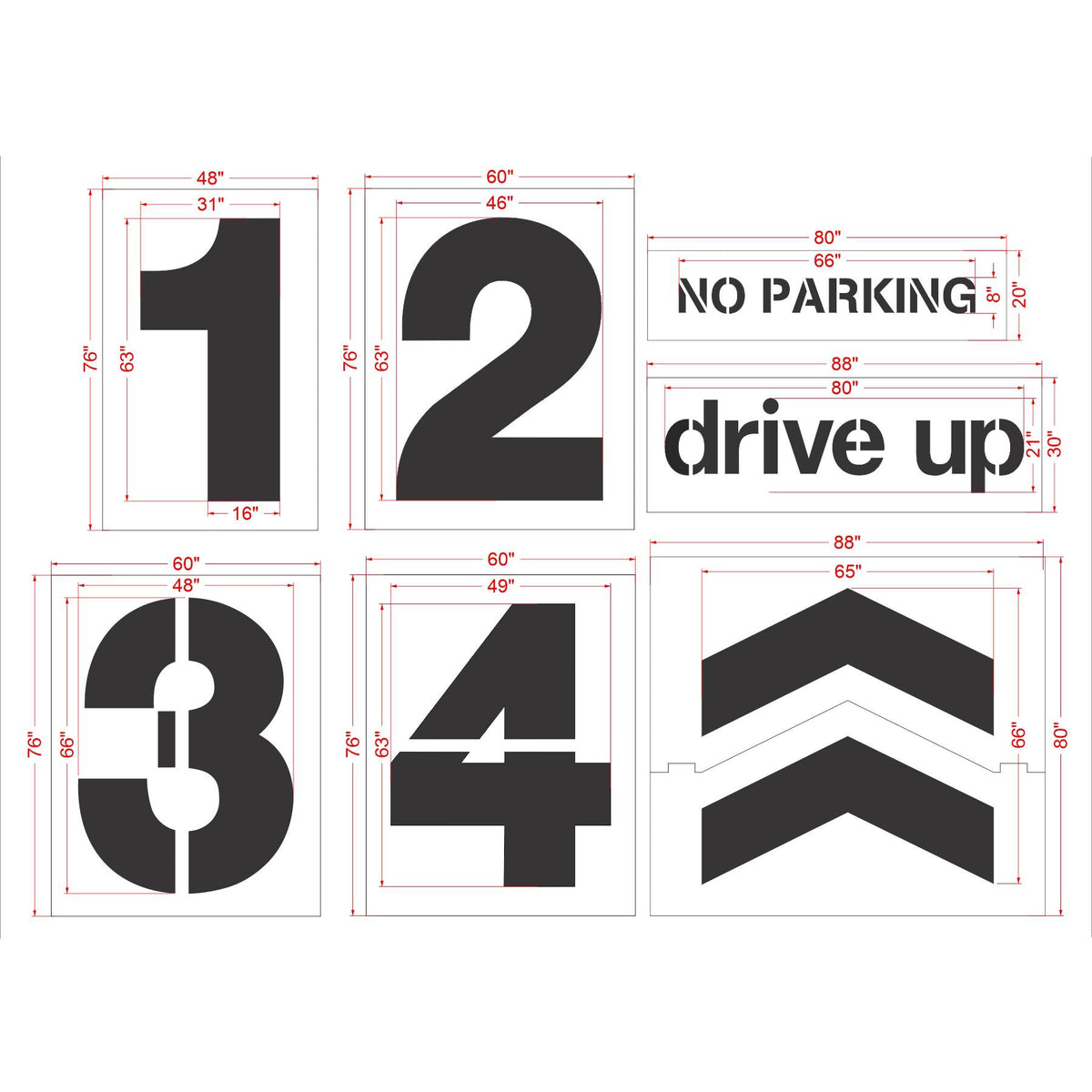 {7 pc} Target Pro Striping Stencil Kit - High-quality stencil for pavement marking, durable and reusable