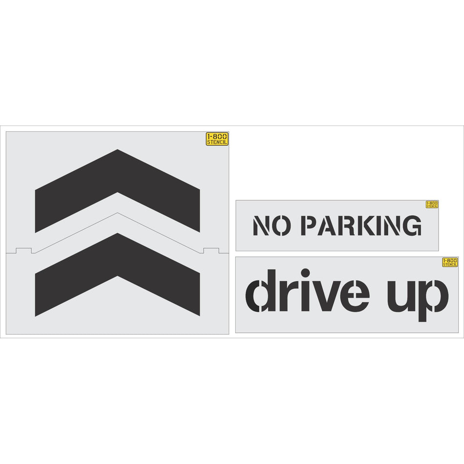 {3 pc} Target Striping Stencil Kit - High-quality stencil for pavement marking, durable and reusable