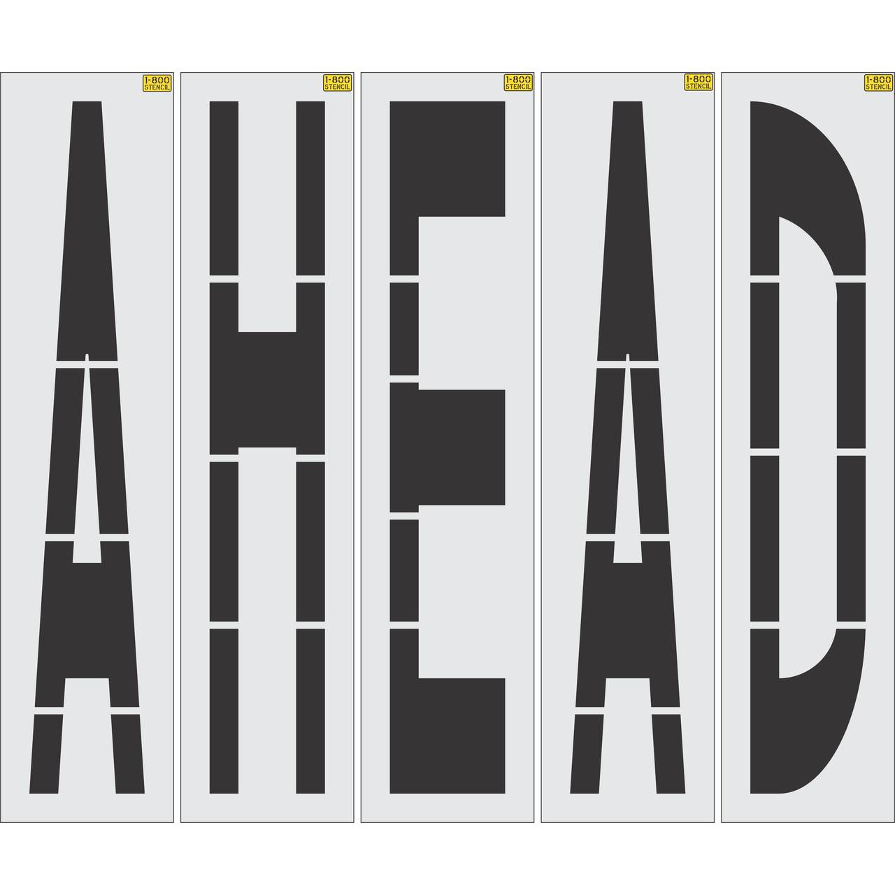 96 inch AHEAD stencil for roadway and commercial pavement traffic marking applications