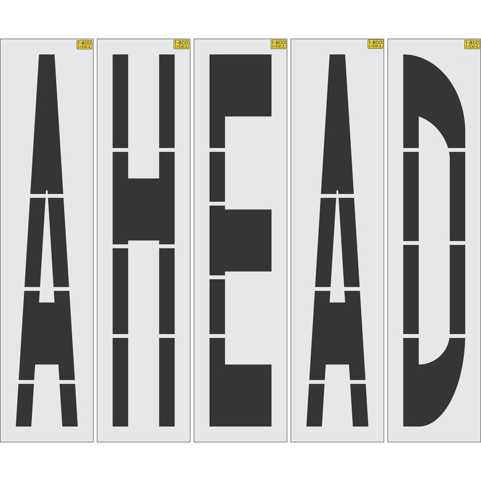 96 inch AHEAD stencil for roadway and commercial pavement traffic marking applications