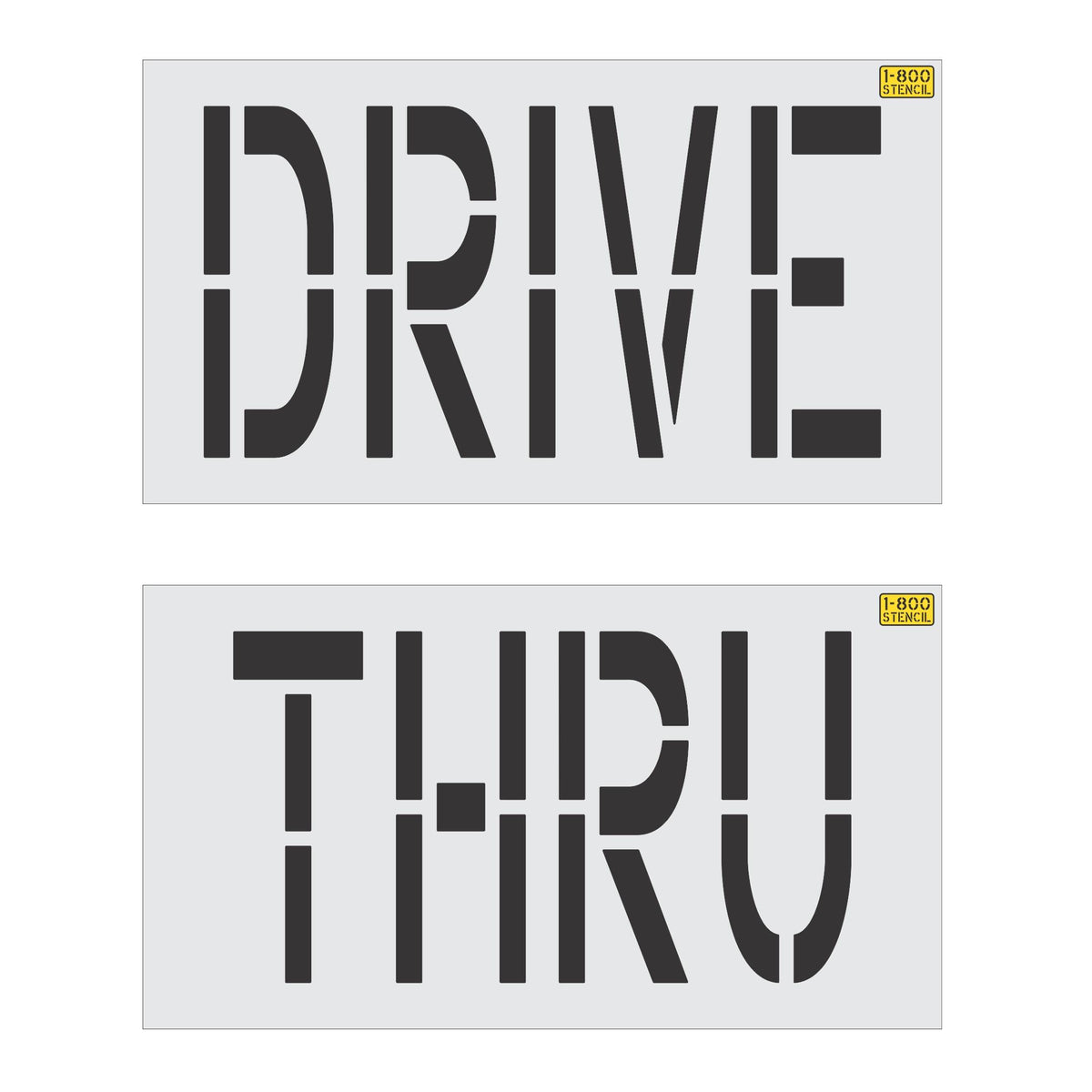 24 inch DRIVE THRU pavement marking stencil for restaurant and commercial parking lot drive lane striping