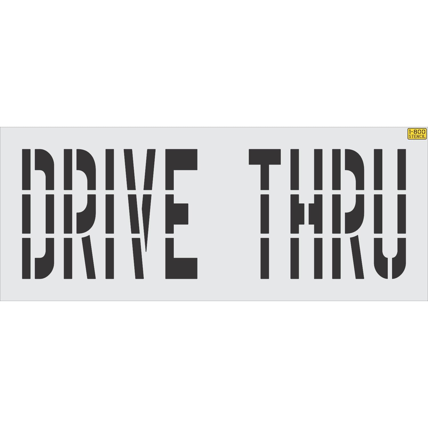 36 inch DRIVE THRU pavement marking stencil for restaurant and commercial parking lot drive lane striping