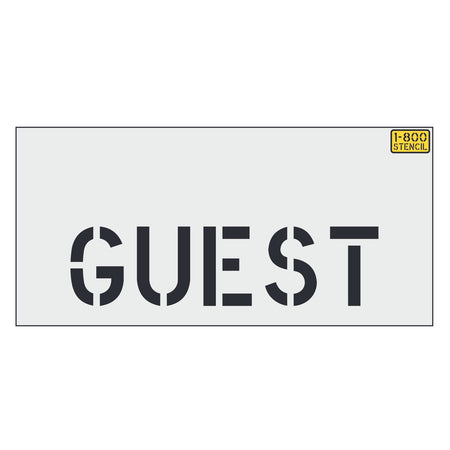 4 inch GUEST curb stencil for curb, equipment, and small pavement marking applications