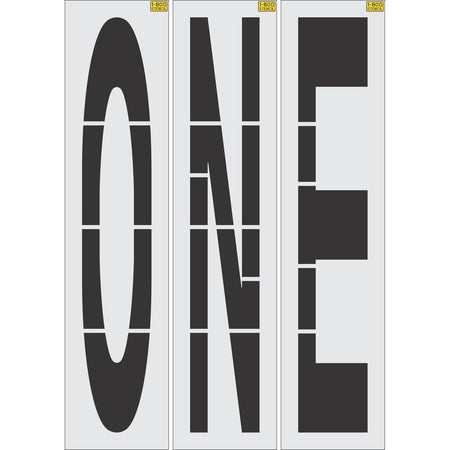 96 inch ONE stencil for large-format roadway and parking lot directional pavement striping applications