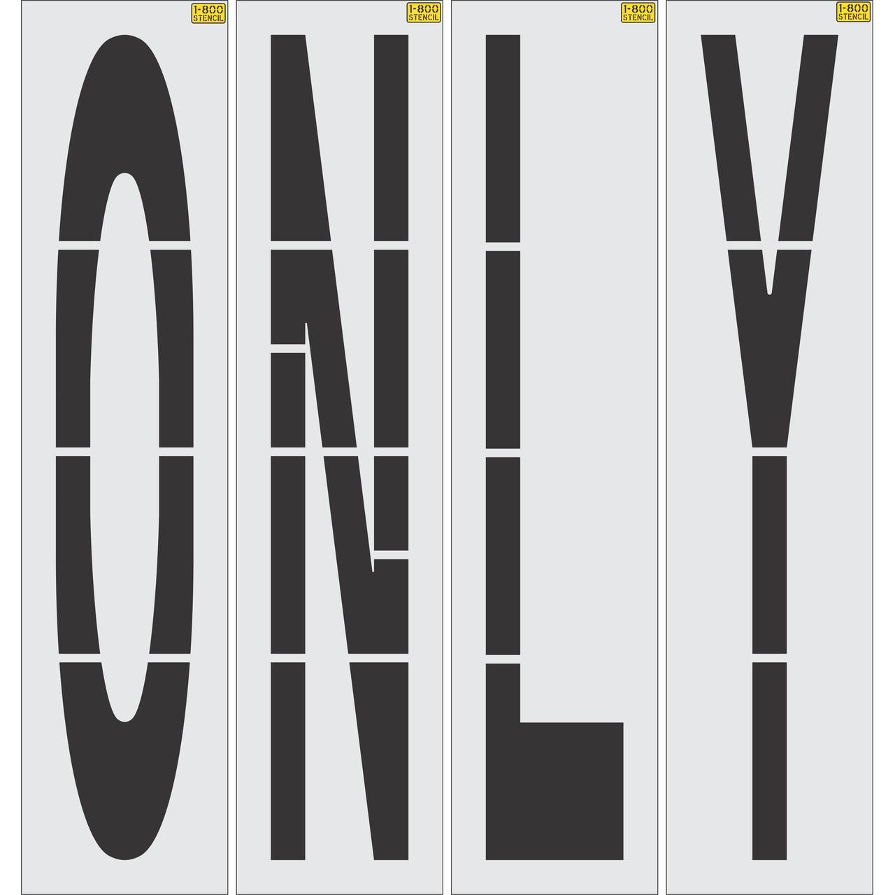 96 inch ONLY stencil for large-format roadway and parking lot directional pavement striping applications