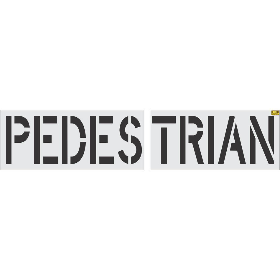 24 inch PEDESTRIAN pavement marking stencil for crosswalk and roadway safety striping applications