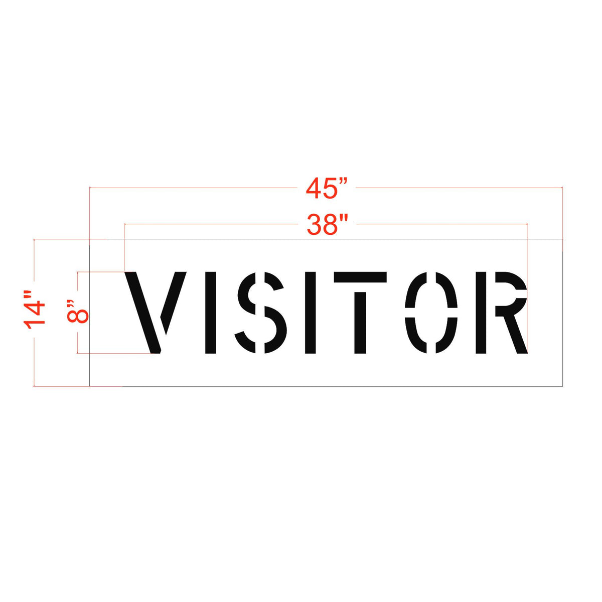 Dimensions 12 x 25 foot basketball court stencil set for driveway, playground, and half-court striping applications