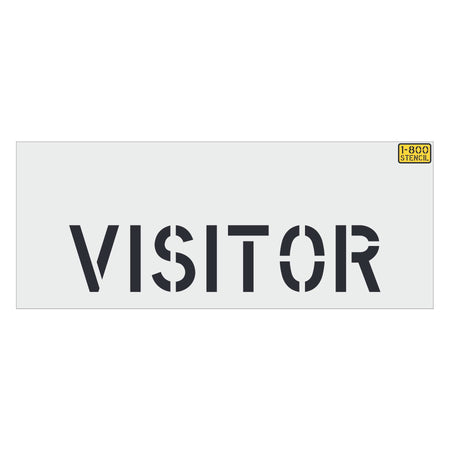 4 inch VISITOR curb stencil for parking lot and commercial curb marking applications