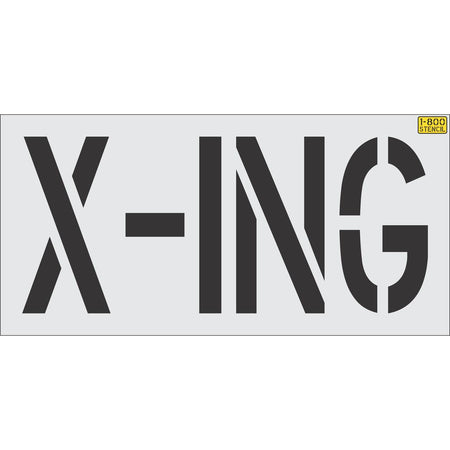 24 inch X-ING pavement marking stencil for pedestrian crossing and roadway traffic control applications