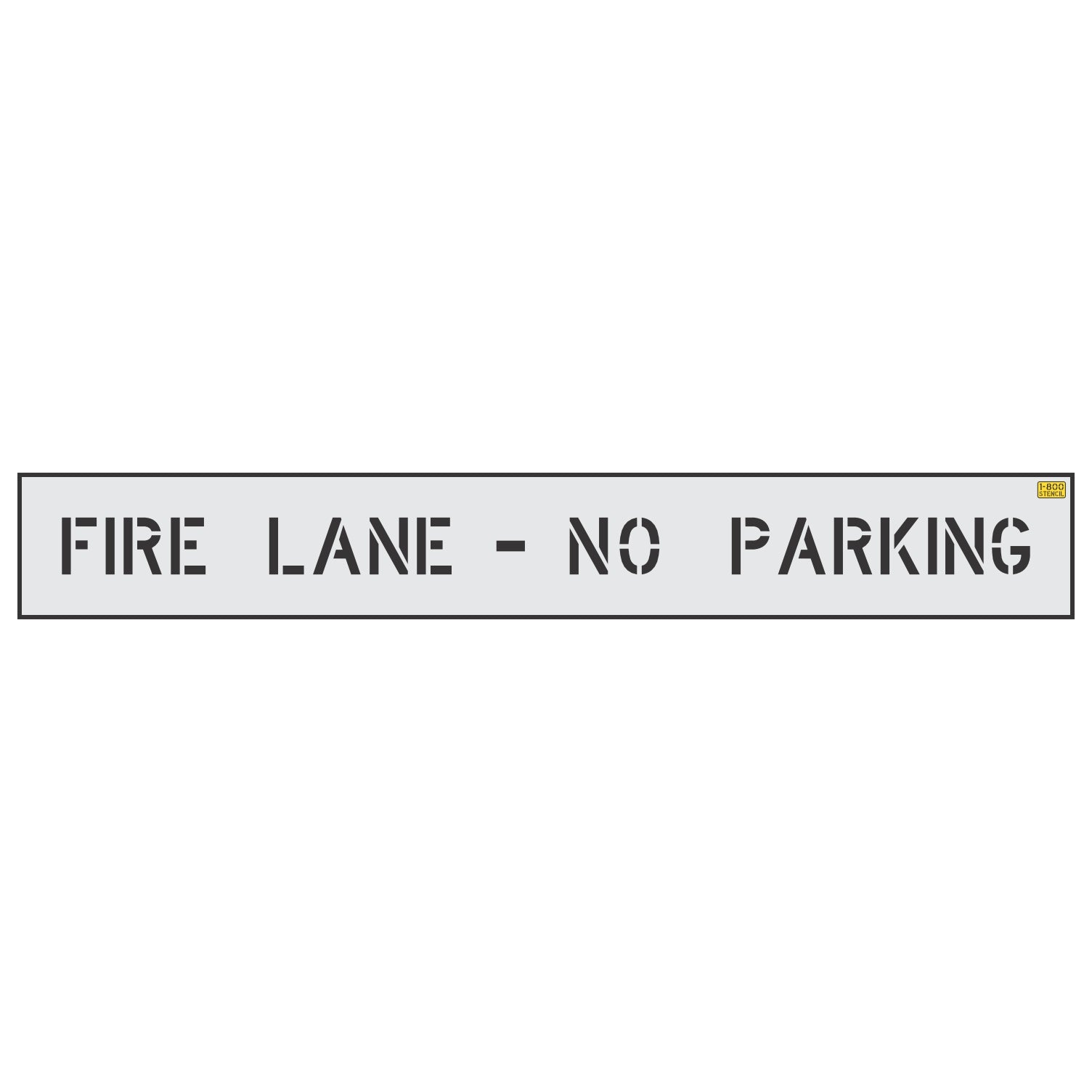 4 inch FIRE LANE NO PARKING pavement marking stencil for curb and commercial fire lane striping applications