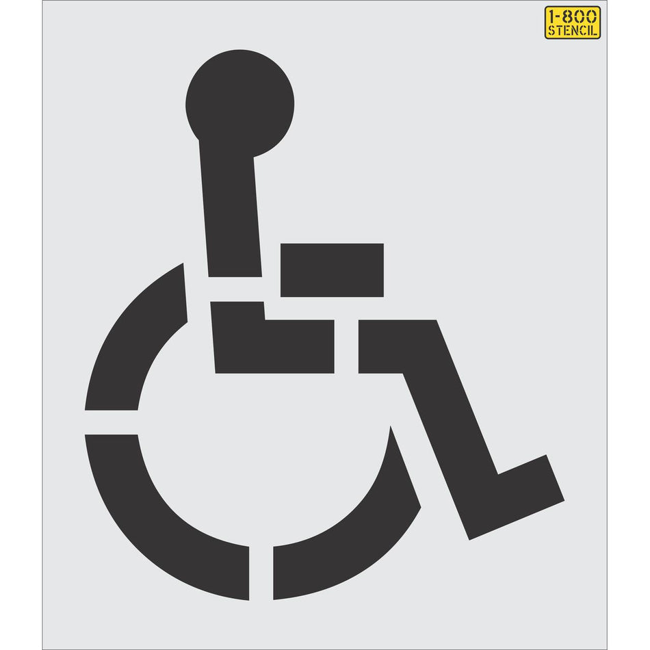 39 inch Legacy Handicap stencil for ADA accessible parking space pavement marking