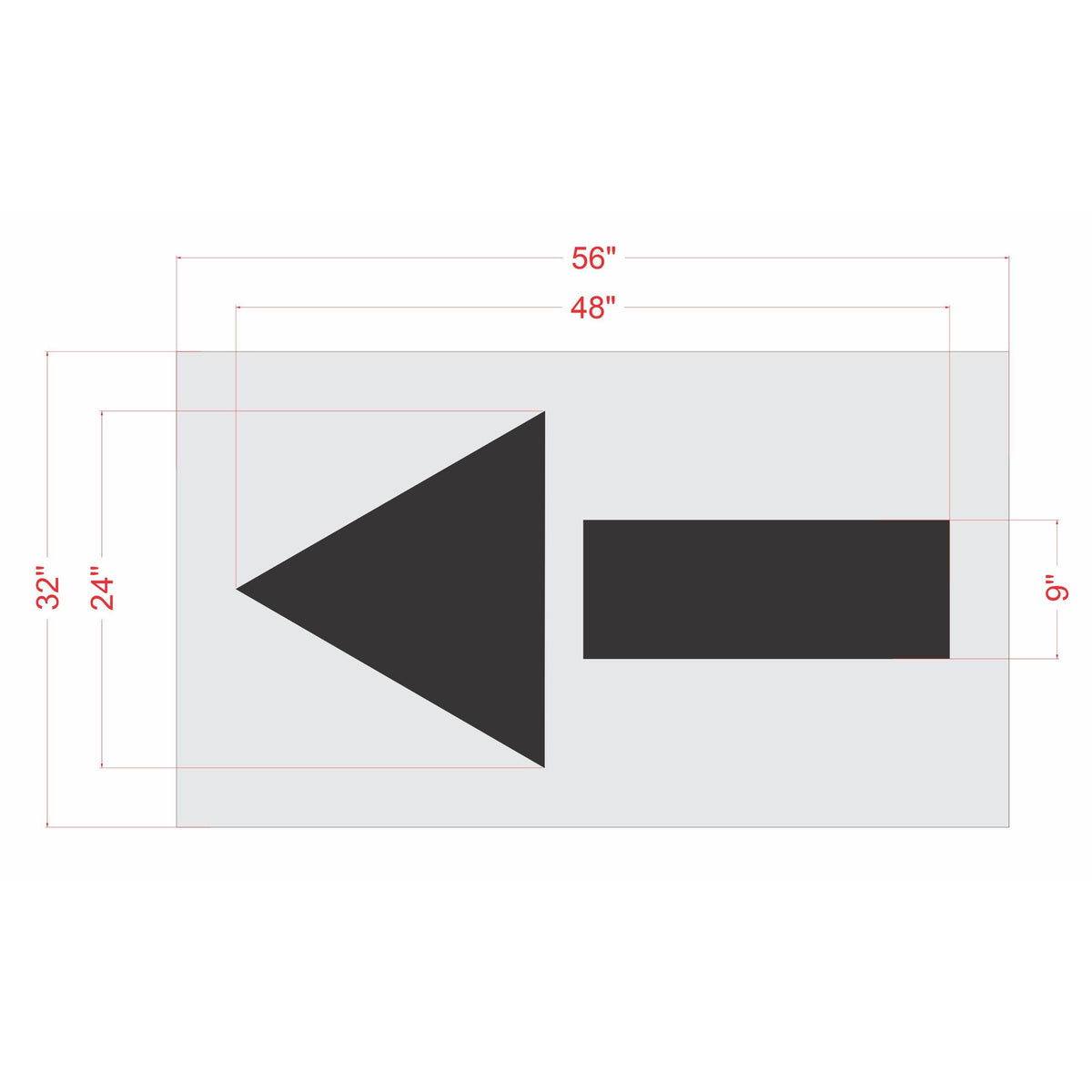 48 inch straight arrow pavement marking stencil for roadway and parking lot traffic direction striping applications