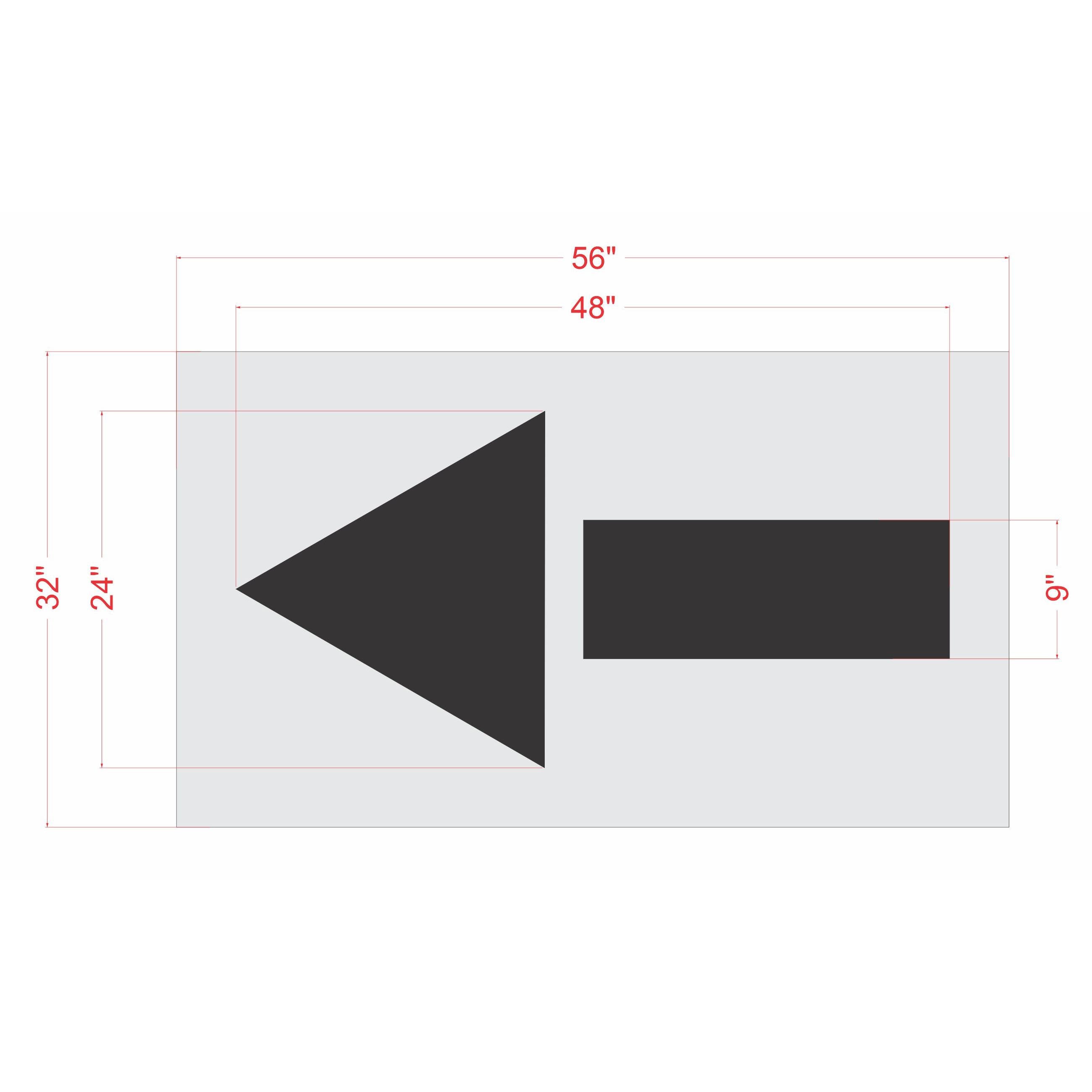 48 inch straight arrow pavement marking stencil for roadway and parking lot traffic direction striping applications