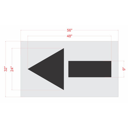 48 inch straight arrow pavement marking stencil for roadway and parking lot traffic direction striping applications