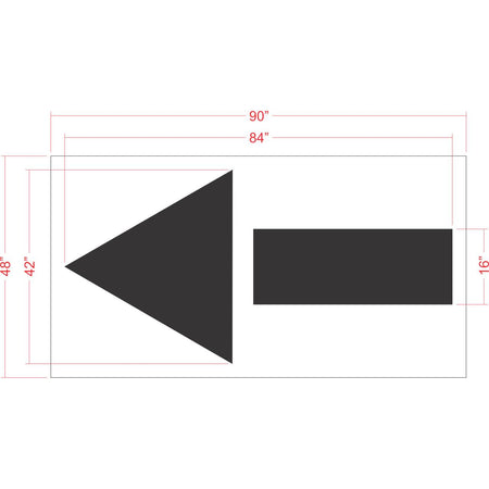 84 inch straight arrow stencil for commercial parking lot and roadway directional pavement striping applications