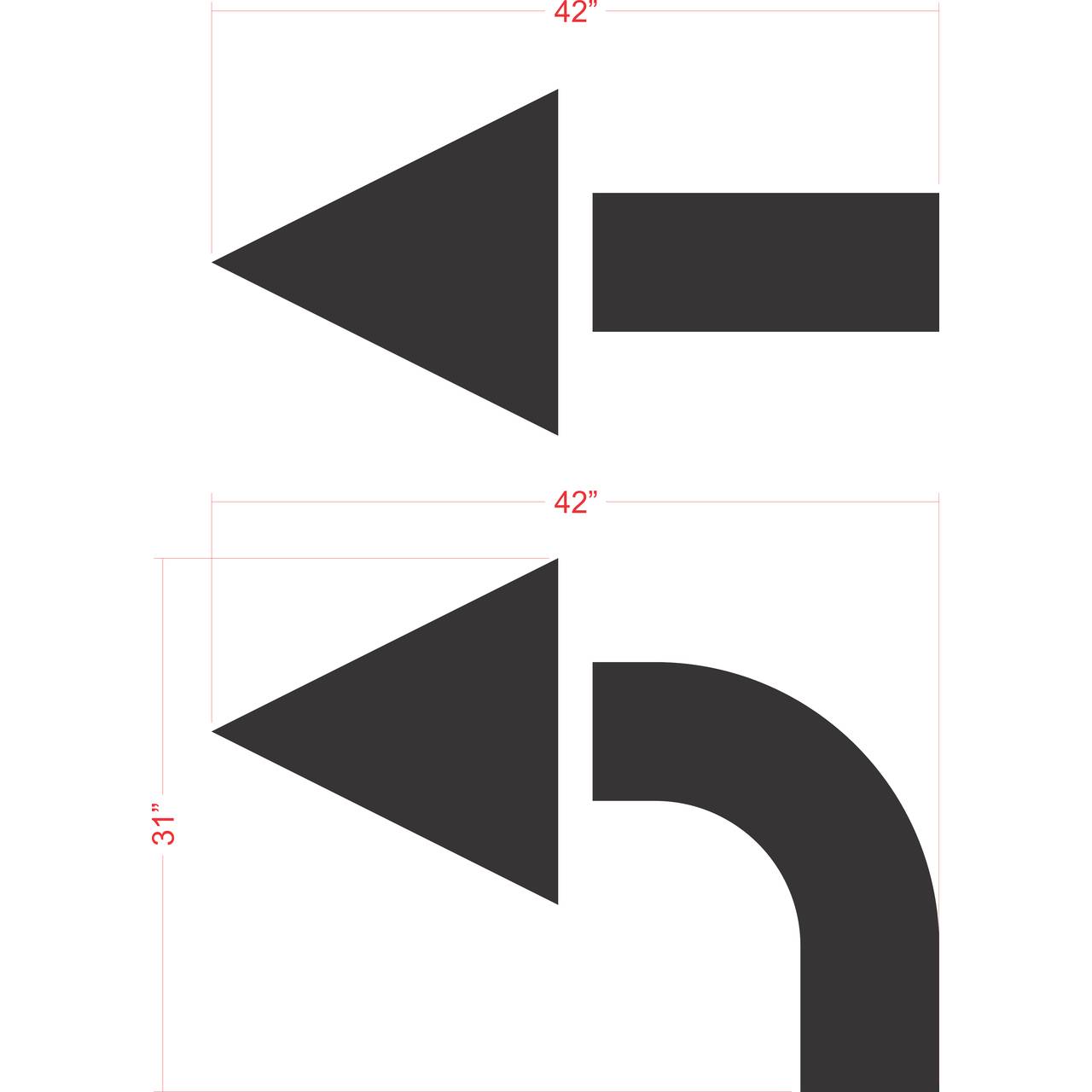 42 inch Arrow Combo Kit stencil for parking lot and roadway directional pavement marking applications