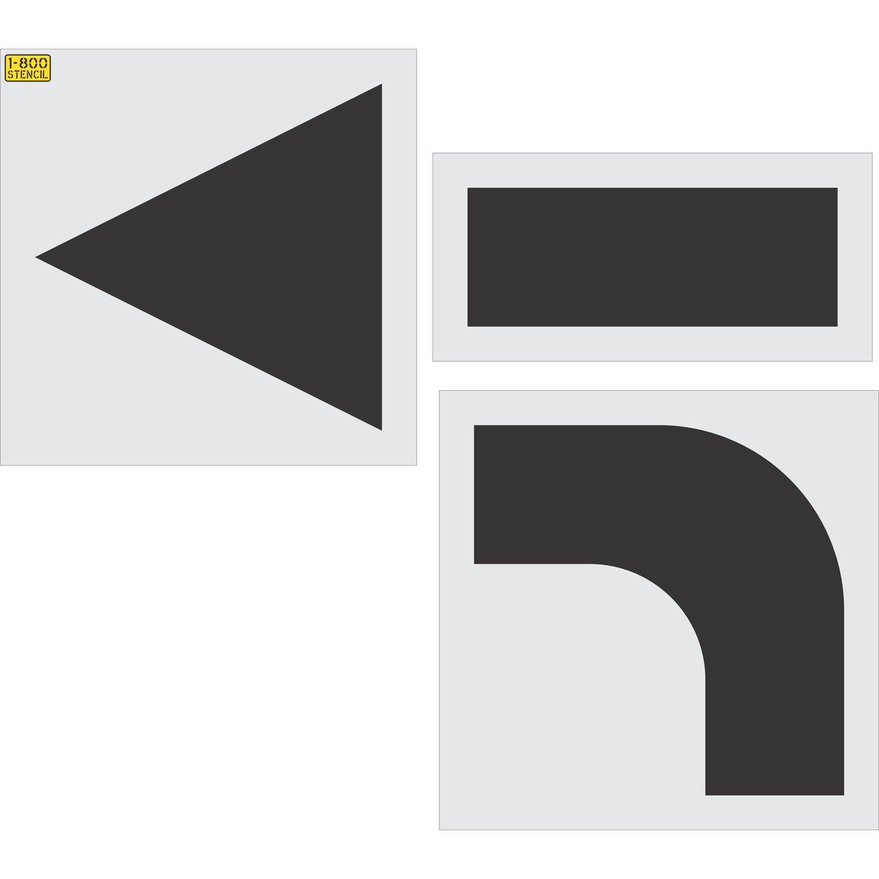 62 inch arrow combo kit stencil for commercial parking lot and roadway directional pavement striping applications