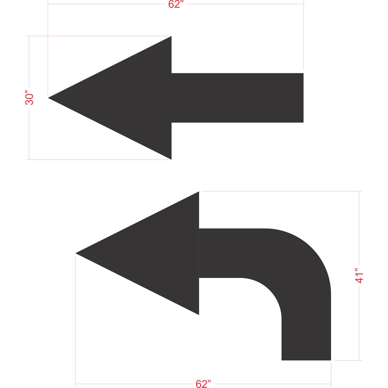62 inch arrow combo kit stencil for commercial parking lot and roadway directional pavement striping applications
