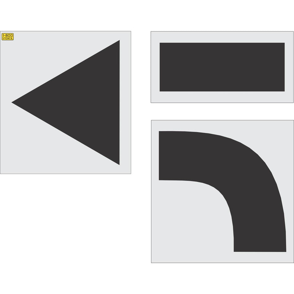 84 inch arrow combo kit stencil for commercial parking lot and roadway directional pavement striping applications