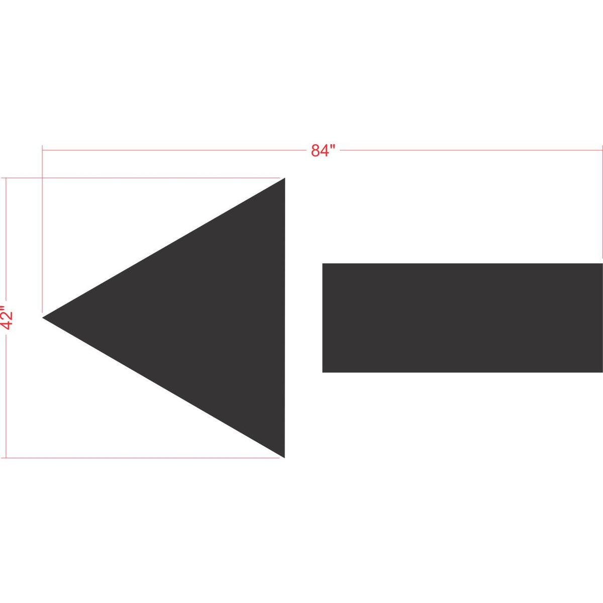 84 inch arrow combo kit stencil for commercial parking lot and roadway directional pavement striping applications