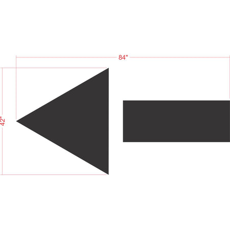 84 inch arrow combo kit stencil for commercial parking lot and roadway directional pavement striping applications