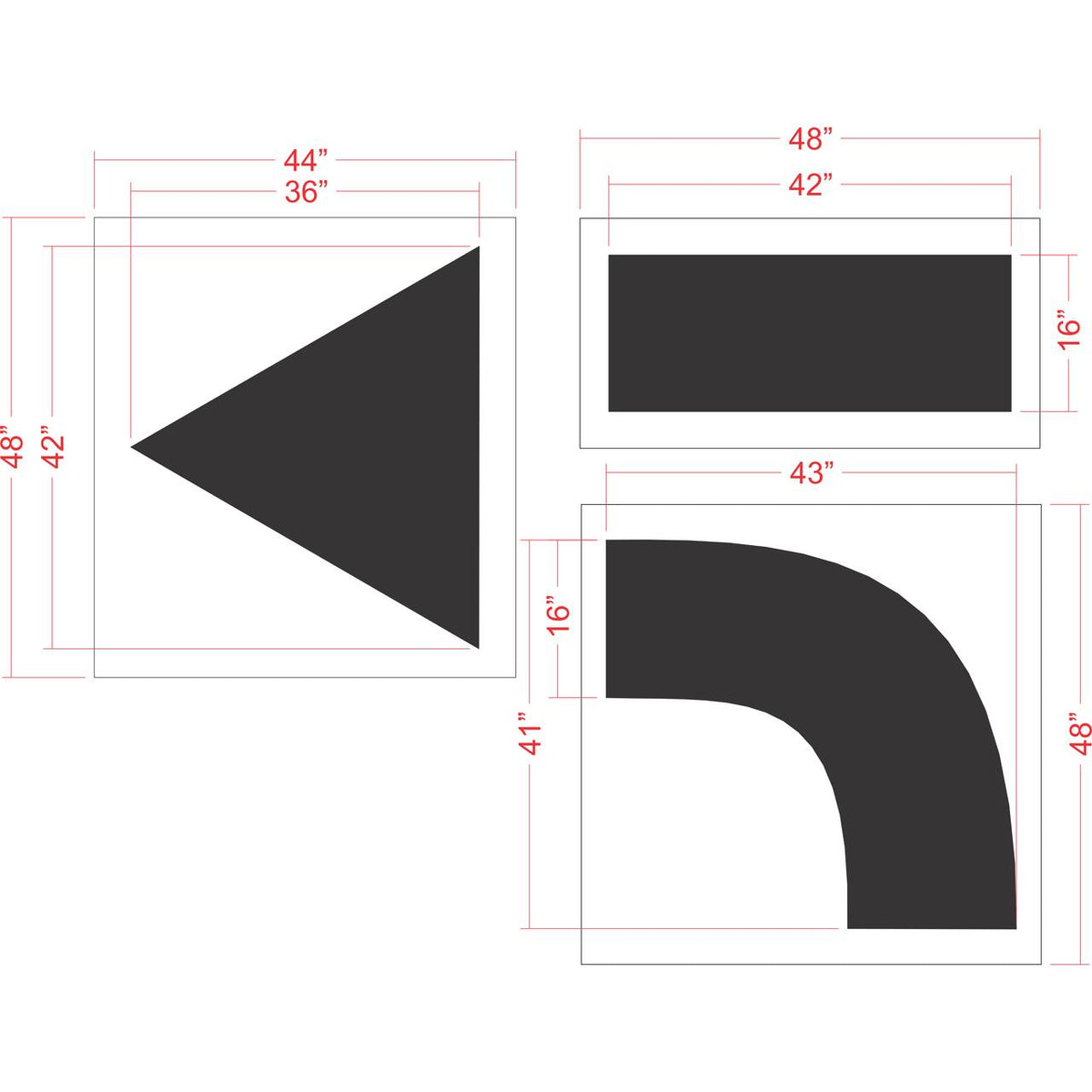 84 inch arrow combo kit stencil for commercial parking lot and roadway directional pavement striping applications