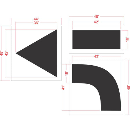 84 inch arrow combo kit stencil for commercial parking lot and roadway directional pavement striping applications