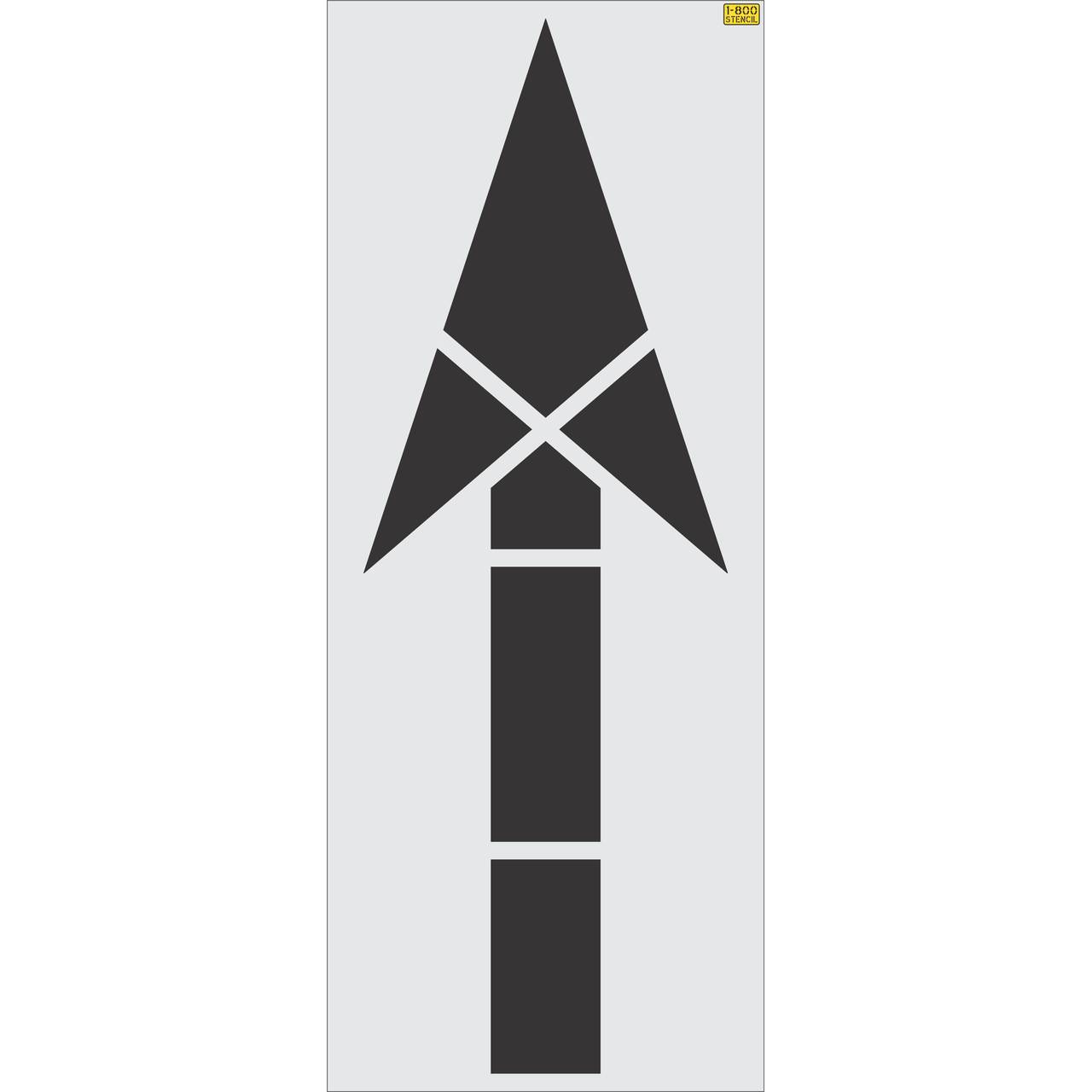 116 inch FHWA compliant straight arrow stencil for roadway and lane direction pavement striping