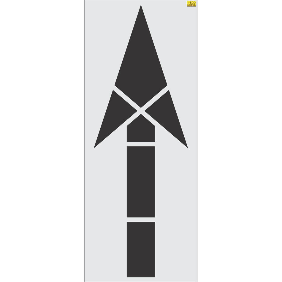 116 inch FHWA compliant straight arrow stencil for roadway and lane direction pavement striping