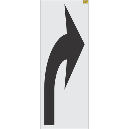 96 inch FHWA compliant elongated turn arrow stencil for roadway and lane direction pavement striping