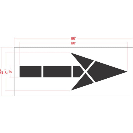 60 inch FHWA DOT bike lane arrow pavement marking stencil for roadway and municipal bicycle lane striping
